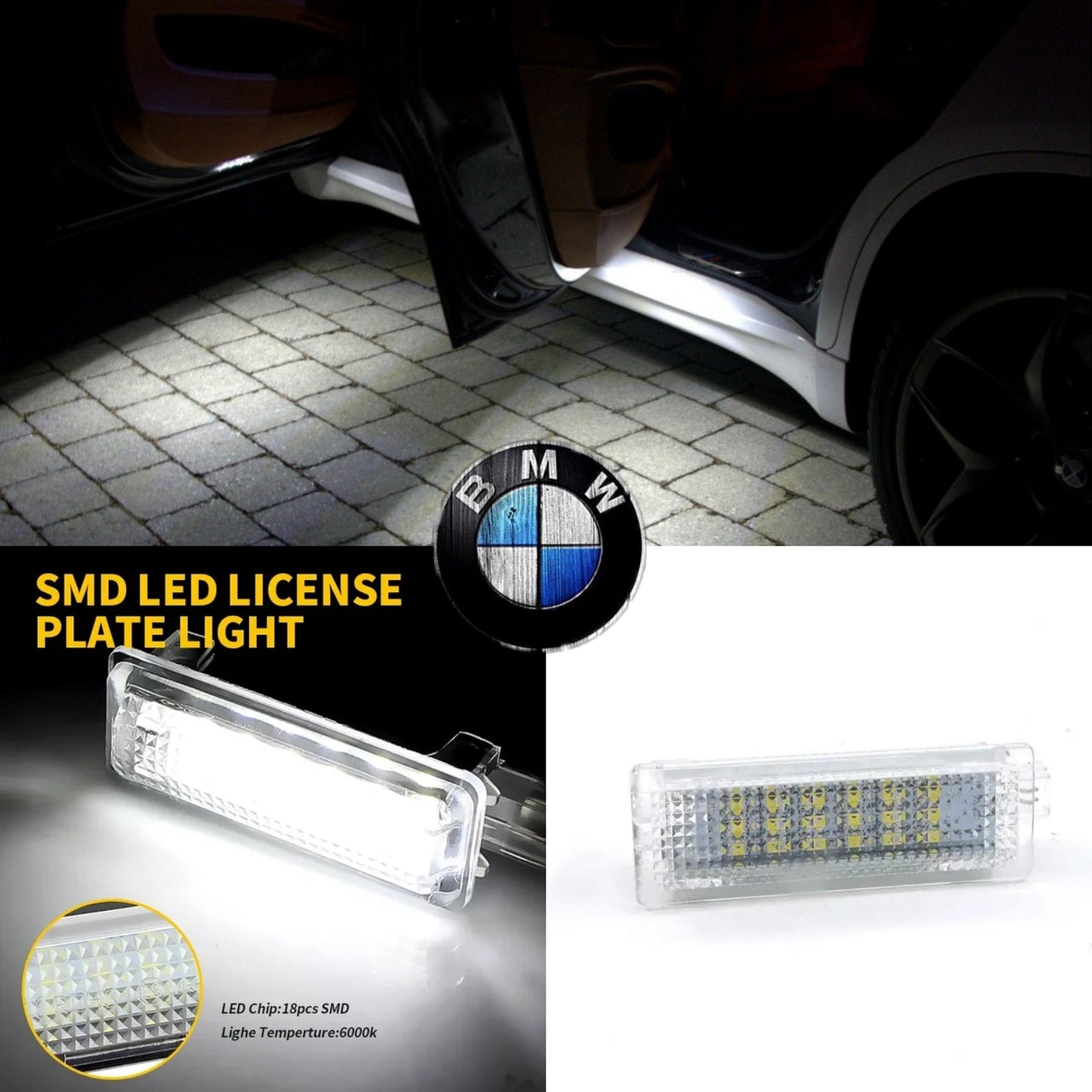 LED Licht für BMW, Innenbeleuchtung, Fußraumbeleuchtung, Gepäckraumbeleuchtung 2er - set, Für BMW 3er E91/E93, 5er E61, 6er E63/E64, X1 E84, X5 E70, X6 E71, Mini Cooper - AverAutoStil