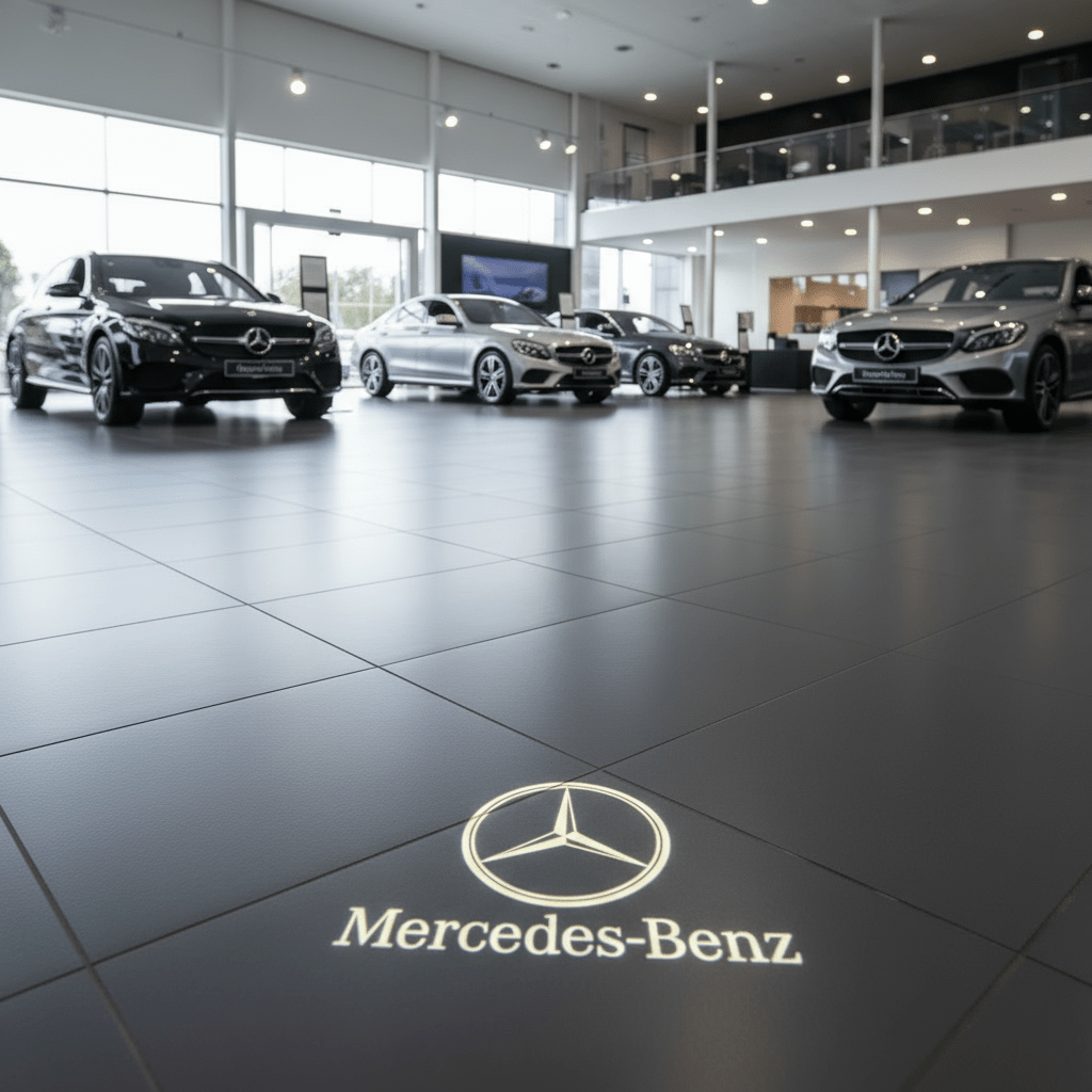 Logo Projektor Mercedes Benz ! Einstiegsbeleuchtung für Mercedes Benz ! Mercedes Türbeleuchtung ! 2 Stc Türlogo Lampen mit Glasschip für Mercedes Benz. - AverAutoStil