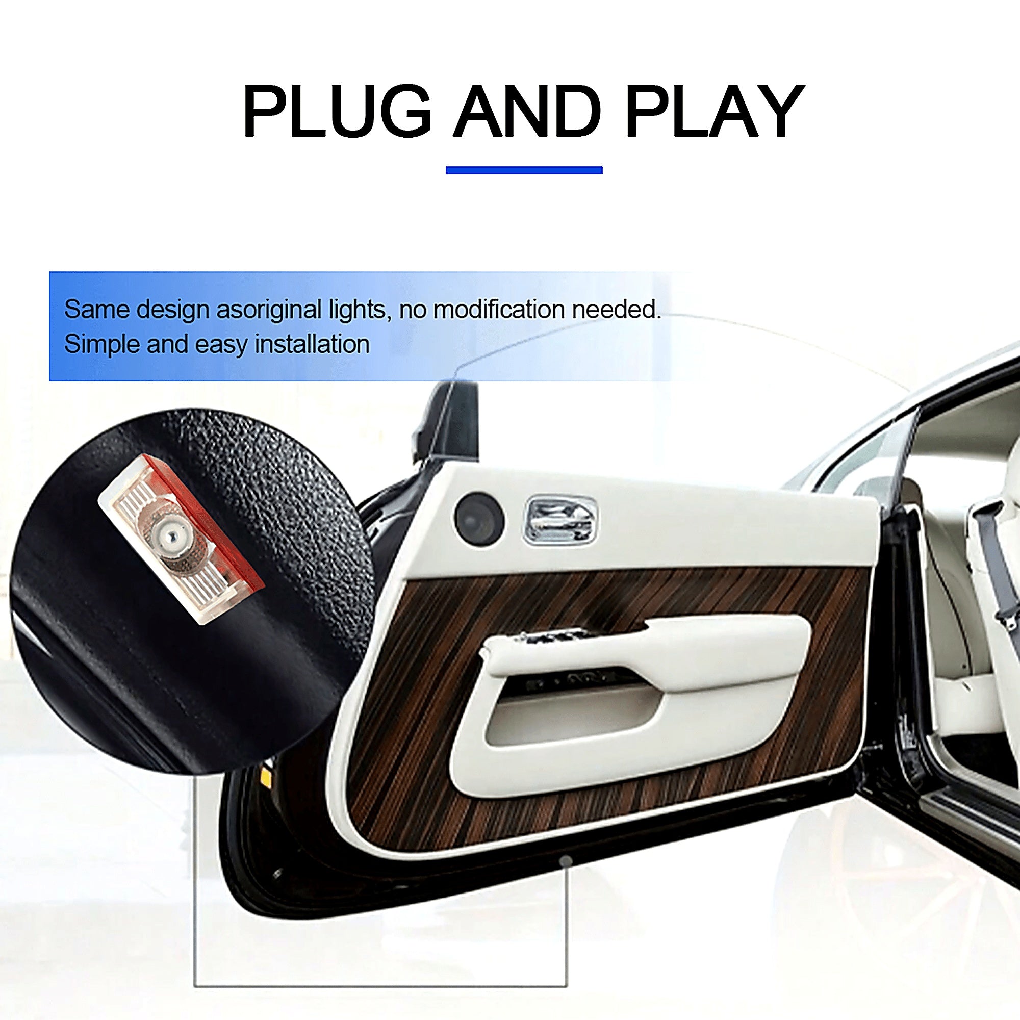 Mercedes Benz LED Türbeleuchtung Logo Projektor - 2 Stück mit Glaschip - AverAutoStil