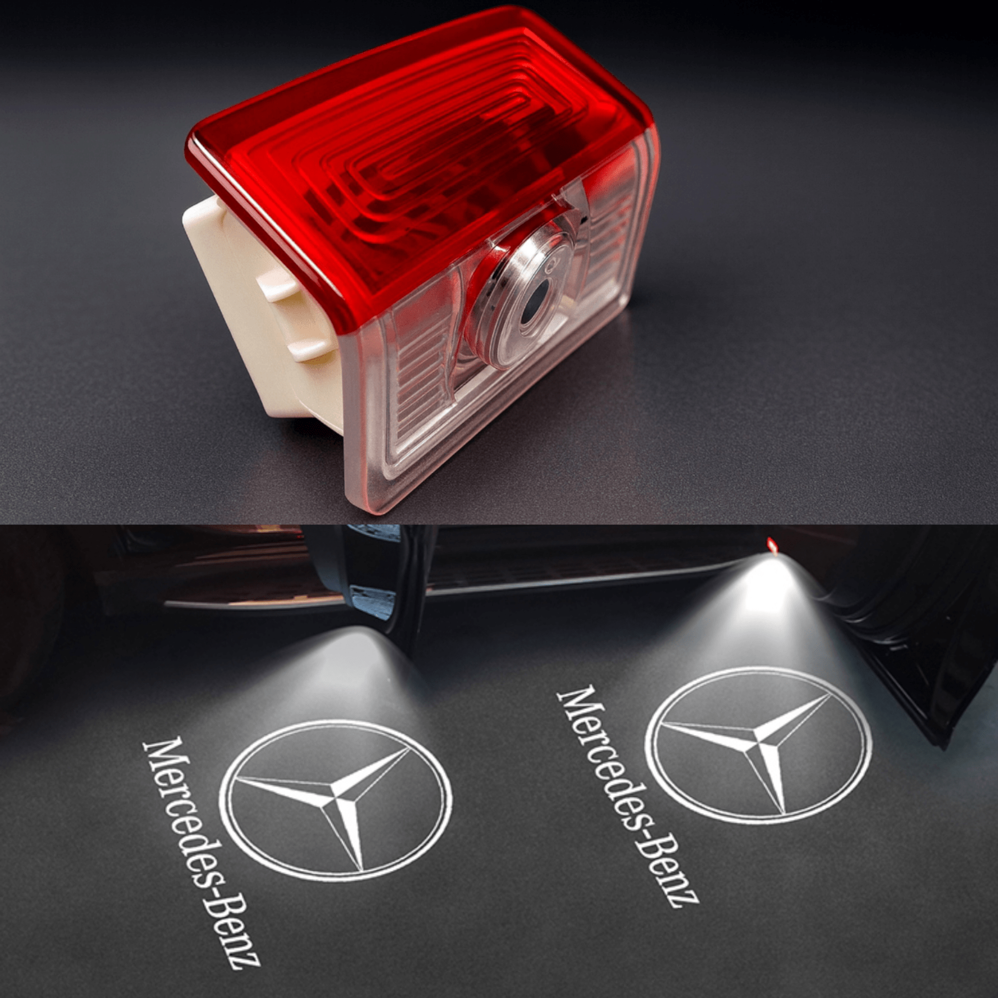 Mercedes Benz LED Türbeleuchtung Logo Projektor - 2 Stück mit Glaschip - AverAutoStil